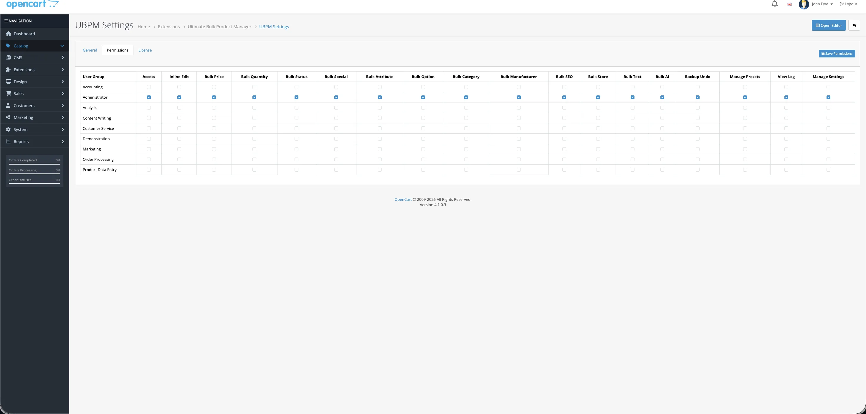 Granular permissions